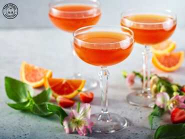"A refreshing glass of Orange Dream Punch with a creamy citrus blend, garnished with orange slices.